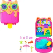 Polly Pocket Dolls and Playset Kitty Popsicle Resort Kompakt reseleksak med 1 mikrodocka husdjursvalp och tillbehr
