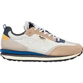 Pepe Jeans för män. PMS60035 Foster Connect beige läderskor (40), Karta, Före, Nyckelband, Casual