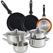 Wellhome Pk8187 Kastrullset Med Stekpannor 10 Bitar