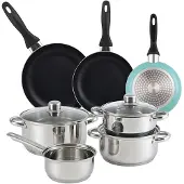 Wellhome Pk8190 Kastrullset Med Stekpannor 10 Bitar