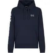 EA7 för män. 7M000569_AF13512 Luvtröja i bomull med Logo Series navy hoodie (3XL), Casual, Deportivo, Multisport, Marino