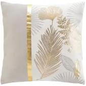 Douceur D`Interieur Douceur d’Interieur puddfodral i beige med guldblad, 45 x 45 cm