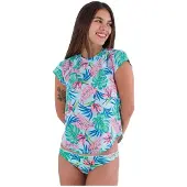 Hurley Java Tropical Kortärmad Rash Guard