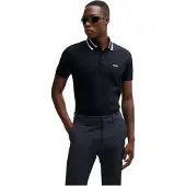 BOSS för män. 50525172 Paule marinblå polotröja (M), Casual, Bomull, Kort ärm, Marino