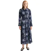 Scotch & Soda Belted Pleated Hem Långärmad Midiklänning