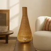 LUCANDE Golvlampa , Takeo, Trä, Vardagsrum, Trä, Boho