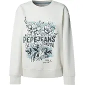 Pepe Jeans för kvinnor. PL5800023 Sweatshirt Beda off-white (S), Vit, Casual, Bomull
