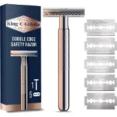 Gillette - King Double Edge Safety Razor - Shaver + 5 spare blades