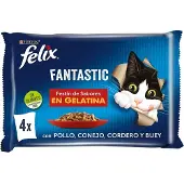 Purina Felix Fantastic Köttfrossa 4x85g Kattsnacks 12 Enheter