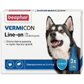Beaphar Vermicon Line-On Dog M Droppar Mot Loppor och Fästingar Medelstora Hundar 3x3 ml