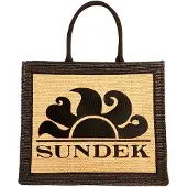 Sundek Raffia Shopping With Embroidered Logo Väska