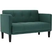 vidaXL Loveseat soffa mörkgrön 111 cm tyg