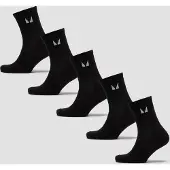 MP Unisex Crew Socks (5 Pack) - Black - UK 6-8