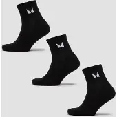 Myprotein Unisex Ankle Socks (3 Pack) - Black - UK 12-14