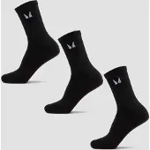 MP Unisex Crew Socks (3 Pack) - Black - UK 2-5