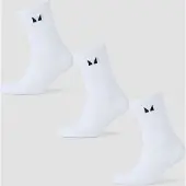 Myprotein MP Running Socks (3-pack) – White - UK 12-14