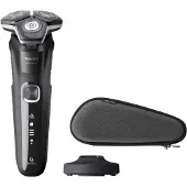 Philips SHAVER Series 5000 S5898/35 Elektrisk rakapparat för våt- och torrakning, Roterande rakhuvud, Svart, SteelPrecision blades, Rostfritt stål, Knappar, LED
