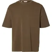 Selected T-shirt 'SLHOSCAR' choklad