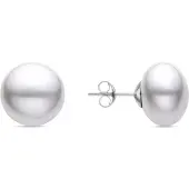 Luxenter Nandi 925 Sterling Silver och Vit Pärla Rhodiumbelagda Örhängen