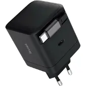 Trust Maxo - Strömadapter - with retractable cable - 65 Watt - 3 A - PD (24 pin USB-C) - svart