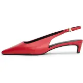 Tommy Hilfiger TH Monogram Leather Slingback Kitten Heels