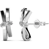 MYC Paris Luminous Bow Örhängen - Silver och Crystal
