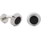 BOSS Round cufflinks with black-enamel insert