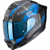 Scorpion EXO-1500 Carbon Air Platted Integralhjälm Svart/Blå L Unisex sort