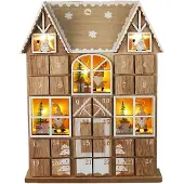 Wellhome Led-adventskalender I Plywood Med Lådset Och Belysning