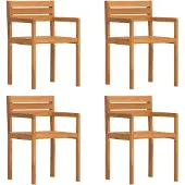 vidaXL Trädgårdsstolar 4 st 50x53x80 cm massivt trä akacia