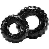 Oxballs - penisring set med ribbor - svart