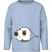 Name it T-shirt 'NMMVUX' himmelsblå / brun / vit