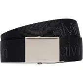 Calvin Klein Logo Jacquard Plaque Buckle Belt