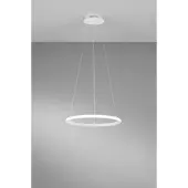LUCE Design Pendellampa Axis, Vitt / opal, Vardagsrum / matsal, Metall, Modern