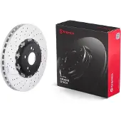 Brembo Bromsskiva 9976423 fram, ventilerad, slits, höggradigt förkolnad, 1 Stycke