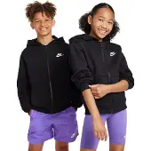 Nike Luvtröja NSW Club Fleece Full Zip - Svart/Vit Barn, storlek L: 147-158 cm