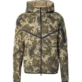 Nike Jacka Tech Fleece Vindjacka Camo - Grön/Svart, storlek Small