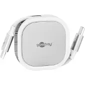 Goobay utdragbar USB-C-kabel - 1m, 15W - Vit