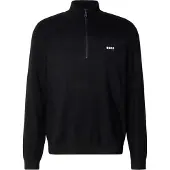 BOSS Zip-neck virgin wool-blend sweater with logo