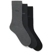 BOSS Three-pack of regular-length socks in stretch fabric