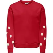 ONLY GIRLS Tröja 'Marisa Teddy Heart' röd