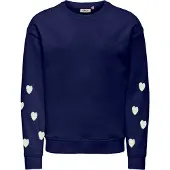 ONLY GIRLS Tröja 'Marisa Teddy Heart' blå / vit