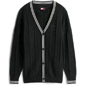 Tommy Hilfiger Tommy Jeans Flag Cable Knit Relaxed Cardigan