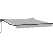 vidaXL Markisram Ljusgrå 300 x 250 cm Polyester med PU-beläggning