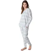 J&j Brothers JJBFP1600 Dampyjamas i bomull med lång ärm och v-ringning