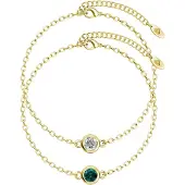 MYC Paris Birth Stone Armband - Guld, Kristall och Grön