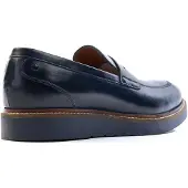 Base london Sid Läder Mäns Marinblå Loafers