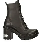New rock Gothic Biker Boots i svart läder - NEOTYRE07X-S1