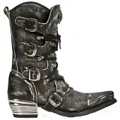 New rock grå Dallas läderstövlar för män - M.7993-S3