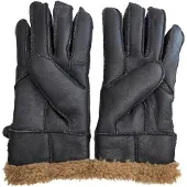 Infinity Leather Herrbruna lyxiga fårskinnshandskar med spänne